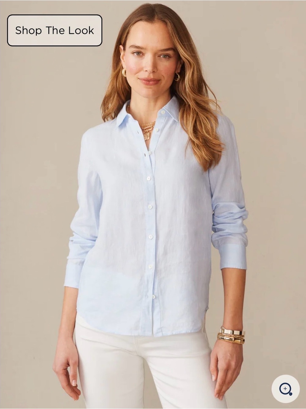 J.McLaughlin Britt Linen Shirt Size XS in Sky Blue